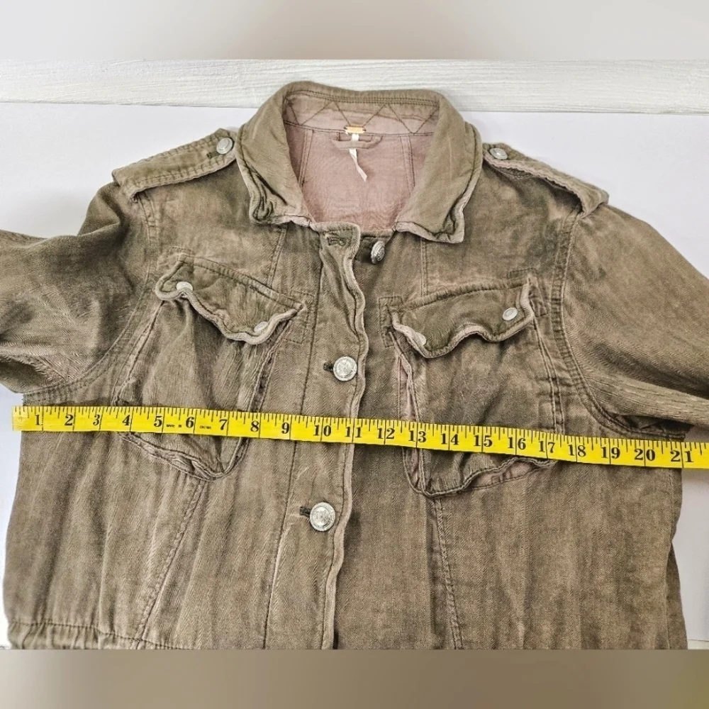 Free People Not Your Brother's Military Surplus Jacket in Olive and Pink Size M - Picture 14 of 15